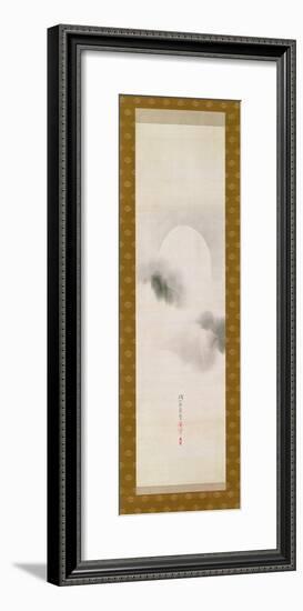 Hanging Scroll Depicting the Autumnal Moon, from a Triptych of the Three Seasons, Japanese-Sakai Hoitsu-Framed Giclee Print