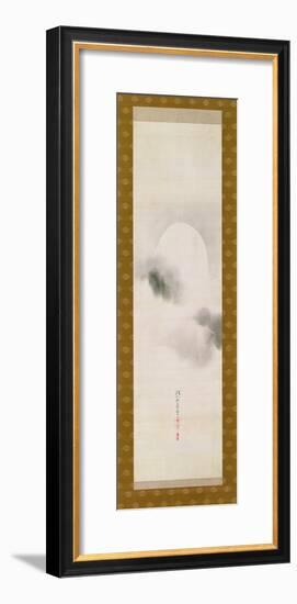 Hanging Scroll Depicting the Autumnal Moon, from a Triptych of the Three Seasons, Japanese-Sakai Hoitsu-Framed Giclee Print