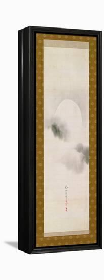 Hanging Scroll Depicting the Autumnal Moon, from a Triptych of the Three Seasons, Japanese-Sakai Hoitsu-Framed Premier Image Canvas