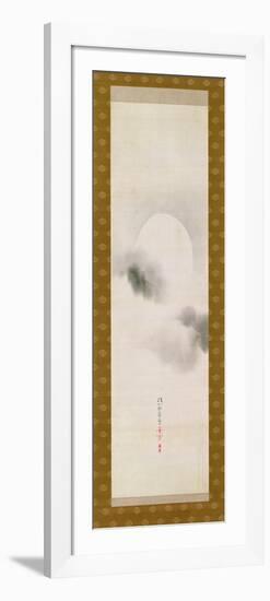 Hanging Scroll Depicting the Autumnal Moon, from a Triptych of the Three Seasons, Japanese-Sakai Hoitsu-Framed Giclee Print