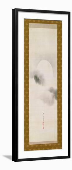 Hanging Scroll Depicting the Autumnal Moon, from a Triptych of the Three Seasons, Japanese-Sakai Hoitsu-Framed Giclee Print