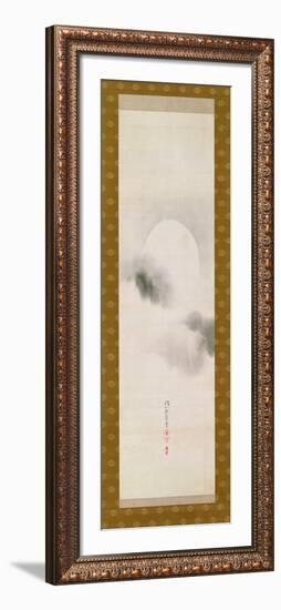 Hanging Scroll Depicting the Autumnal Moon, from a Triptych of the Three Seasons, Japanese-Sakai Hoitsu-Framed Giclee Print