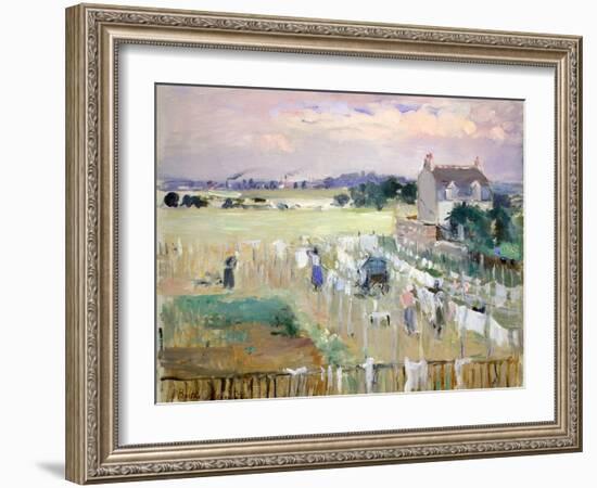 Hanging the Laundry Out to Dry-Berthe Morisot-Framed Giclee Print