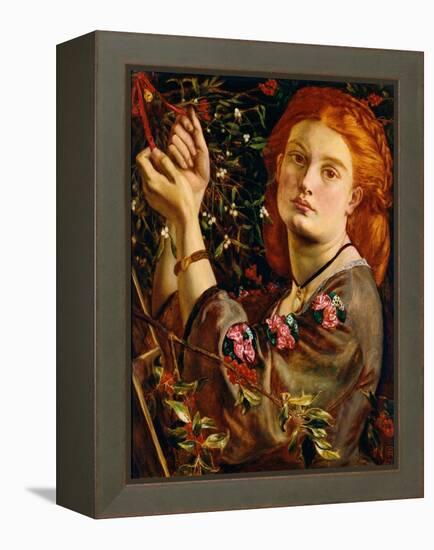 Hanging the Mistletoe, 1860-Dante Gabriel Rossetti-Framed Premier Image Canvas