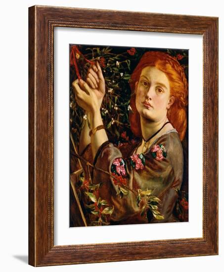 Hanging the Mistletoe, 1860-Dante Gabriel Rossetti-Framed Giclee Print