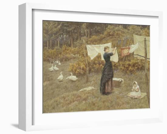 Hanging the Washing-Helen Allingham-Framed Giclee Print