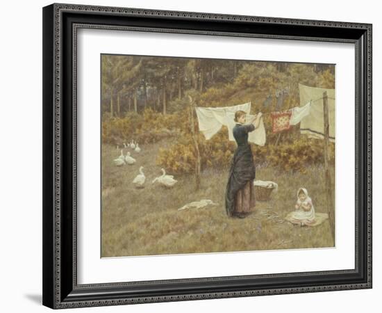 Hanging the Washing-Helen Allingham-Framed Giclee Print