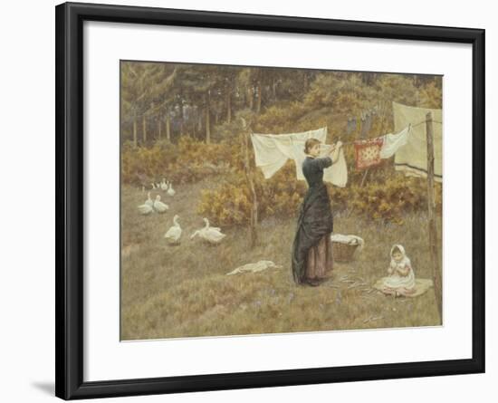 Hanging the Washing-Helen Allingham-Framed Giclee Print