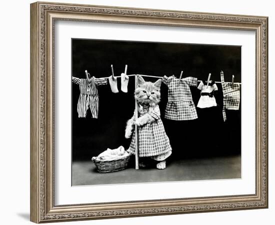 Hanging Up the Wash, 1914-Science Source-Framed Giclee Print