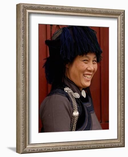 Hani Woman, Yuanyang, Honghe Prefecture, Yunnan Province, China-Pete Oxford-Framed Photographic Print