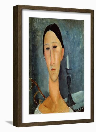 Hanka Zborowska with a Candlestick, 1919-Amedeo Modigliani-Framed Giclee Print