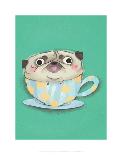 Dog saying 'Cheers' - Hannah Stephey Cartoon Dog Print-Hannah Stephey-Art Print