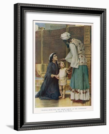 Hannah Wife of Elkanah Takes Her Young Son Samuel to the Temple at Shiloh-Frank W.w. Topham-Framed Photographic Print