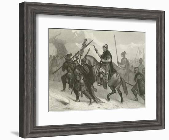 Hannibal and His Army Crossing the Alps, 218 BC-Alonzo Chappel-Framed Giclee Print