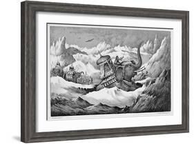 Hannibal and his war elephants crossing the Alps, 218 BC (19th century)-Unknown-Framed Giclee Print