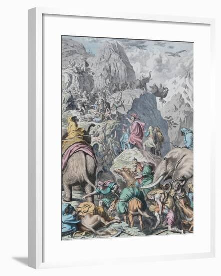 Hannibal Crosses the Alps (From Münchener Bilderboge)-Gottlob Heinrich Leutemann-Framed Giclee Print