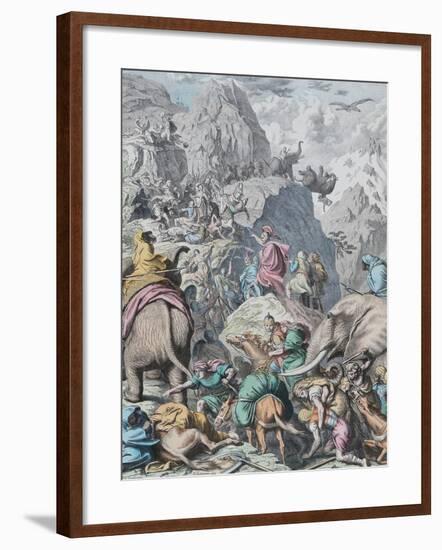 Hannibal Crosses the Alps (From Münchener Bilderboge)-Gottlob Heinrich Leutemann-Framed Giclee Print