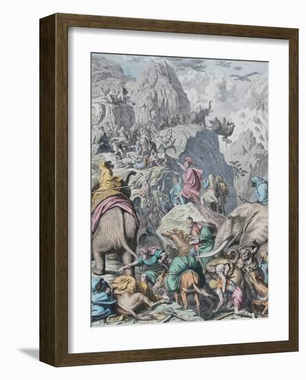 Hannibal Crosses the Alps (From Münchener Bilderboge)-Gottlob Heinrich Leutemann-Framed Giclee Print