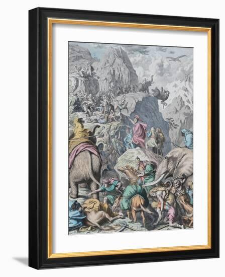 Hannibal Crosses the Alps (From Münchener Bilderboge)-Gottlob Heinrich Leutemann-Framed Giclee Print