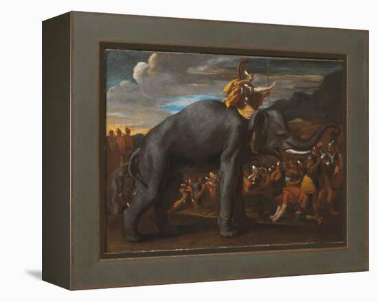 Hannibal Crossing the Alps on an Elephant-Nicolas Poussin-Framed Premier Image Canvas