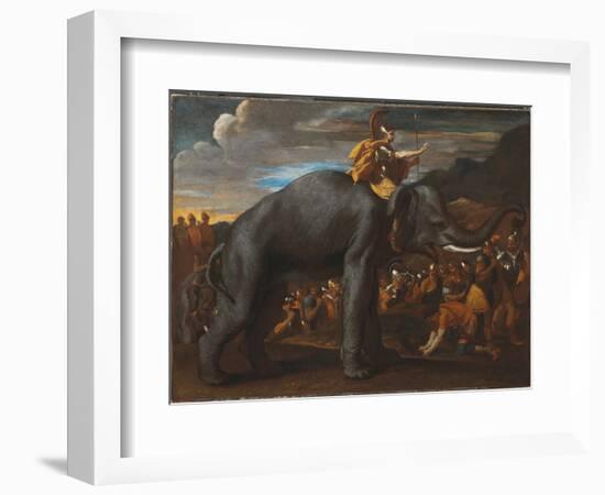 Hannibal Crossing the Alps on an Elephant-Nicolas Poussin-Framed Giclee Print