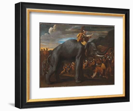 Hannibal Crossing the Alps on an Elephant-Nicolas Poussin-Framed Giclee Print