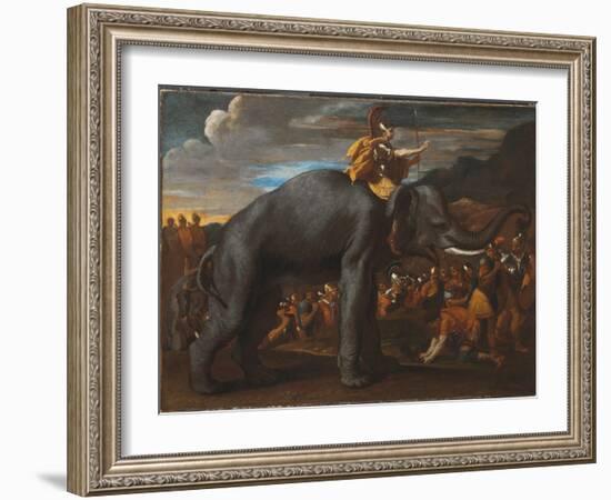 Hannibal Crossing the Alps on an Elephant-Nicolas Poussin-Framed Giclee Print