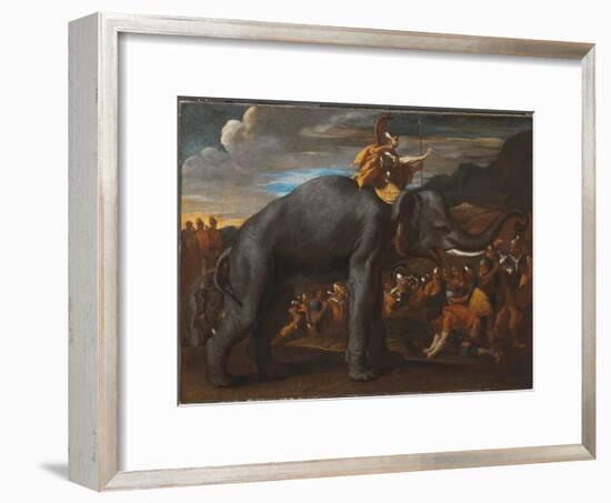 Hannibal Crossing the Alps on an Elephant-Nicolas Poussin-Framed Giclee Print