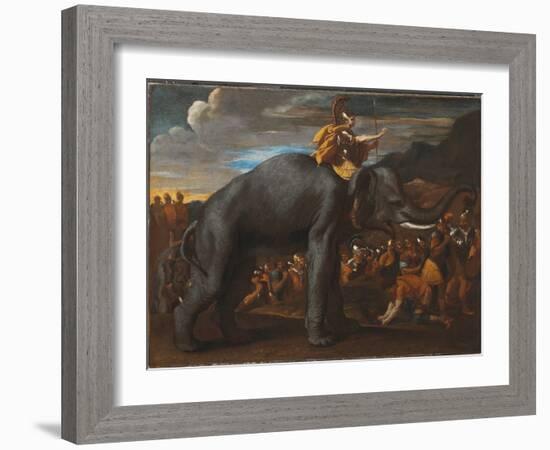 Hannibal Crossing the Alps on an Elephant-Nicolas Poussin-Framed Giclee Print