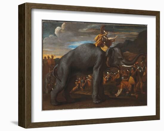 Hannibal Crossing the Alps on an Elephant-Nicolas Poussin-Framed Giclee Print