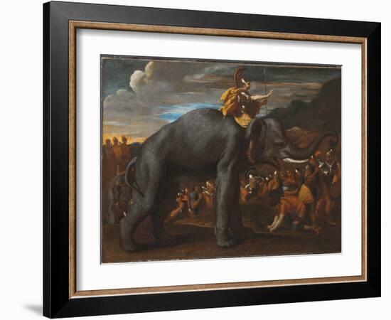 Hannibal Crossing the Alps on an Elephant-Nicolas Poussin-Framed Giclee Print