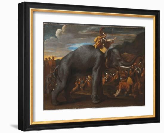 Hannibal Crossing the Alps on an Elephant-Nicolas Poussin-Framed Giclee Print