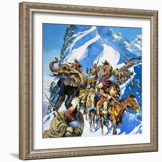 Hannibal Crossing the Alps-English School-Framed Giclee Print