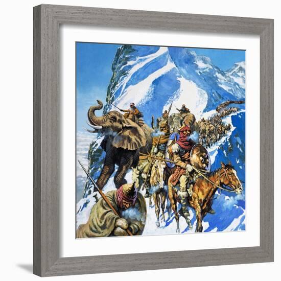 Hannibal Crossing the Alps-English School-Framed Giclee Print