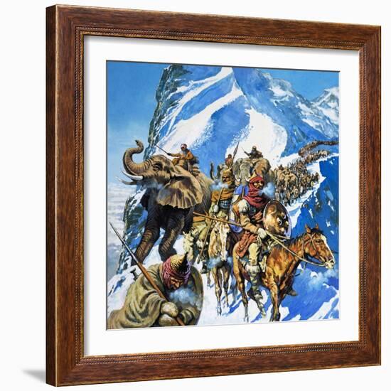 Hannibal Crossing the Alps-English School-Framed Giclee Print