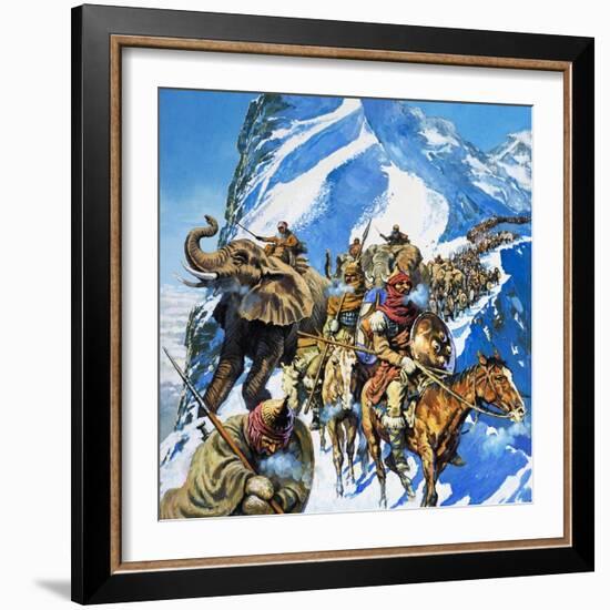 Hannibal Crossing the Alps-English School-Framed Giclee Print