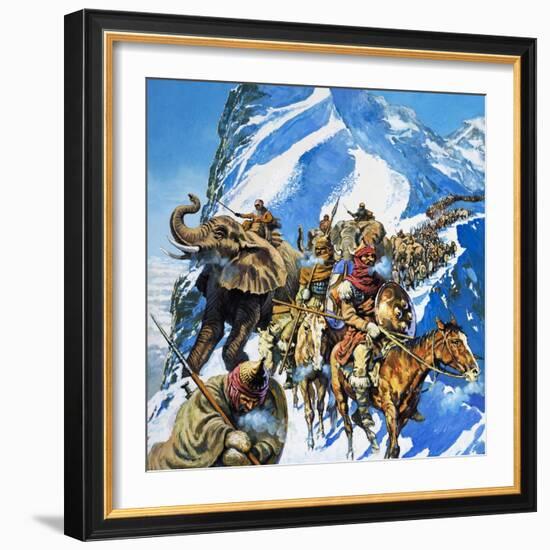 Hannibal Crossing the Alps-English School-Framed Giclee Print