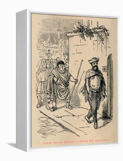 'Hannibal leads the Ambassadors a fatiguing Walk round Carthage', 1852-John Leech-Framed Premier Image Canvas