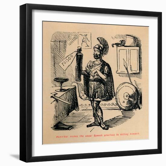 'Hannibal makes the usual Speech previous to killing himself', 1852-John Leech-Framed Giclee Print