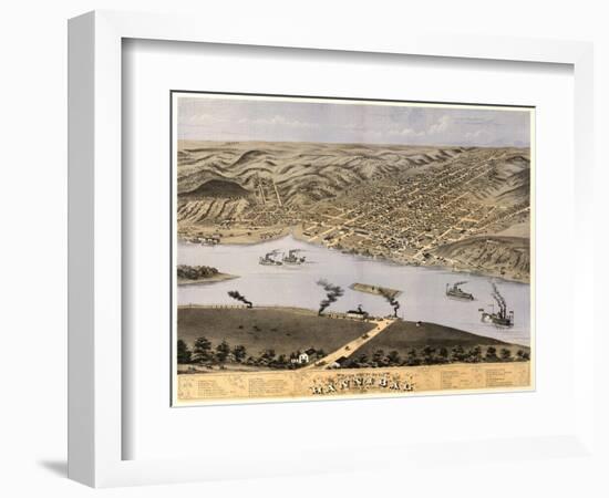 Hannibal, Missouri - Panoramic Map-Lantern Press-Framed Art Print