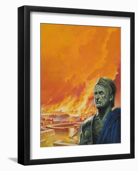 Hannibal with Carthage in Flames-Severino Baraldi-Framed Giclee Print