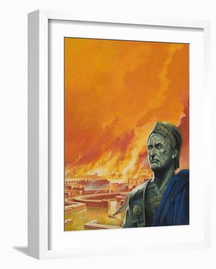 Hannibal with Carthage in Flames-Severino Baraldi-Framed Giclee Print