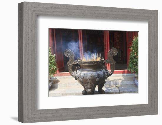 Hanoi, Vietnam. Incense offering at Ngoc Son Pagoda, a Buddhist temple-Yvette Cardozo-Framed Photographic Print