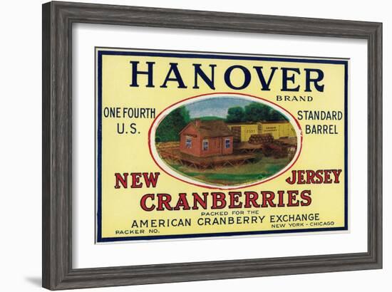 Hanover Brand Cranberry Label-Lantern Press-Framed Art Print