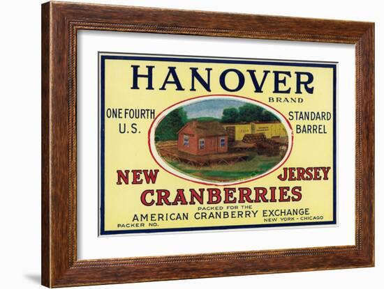 Hanover Brand Cranberry Label-Lantern Press-Framed Art Print