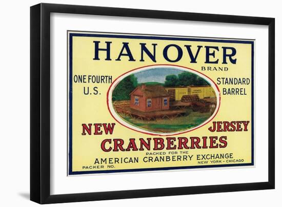 Hanover Brand Cranberry Label-Lantern Press-Framed Art Print