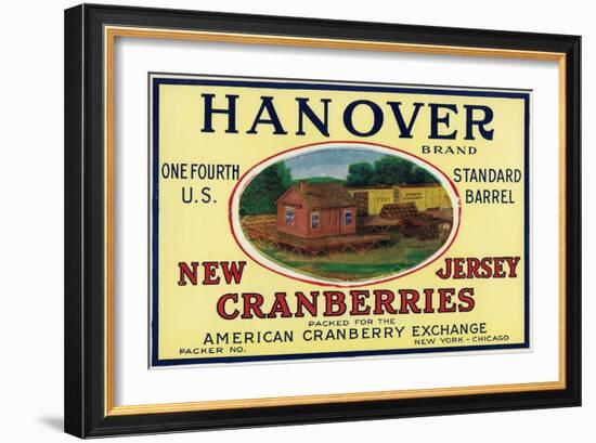 Hanover Brand Cranberry Label-Lantern Press-Framed Art Print