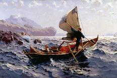 A Norwegian Fishing Boat, Near Bergen-Hans Dahl-Giclee Print
