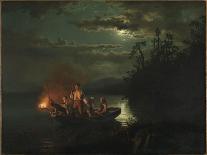 Night Spear Fishing on the Kroderen Lake-Hans Gude-Framed Giclee Print