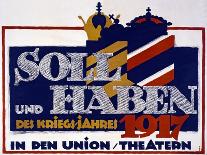 German World War 1 Poster, "U Boote Heraus" (U Boats Away) (Colour Litho)-Hans Rudi Erdt-Giclee Print